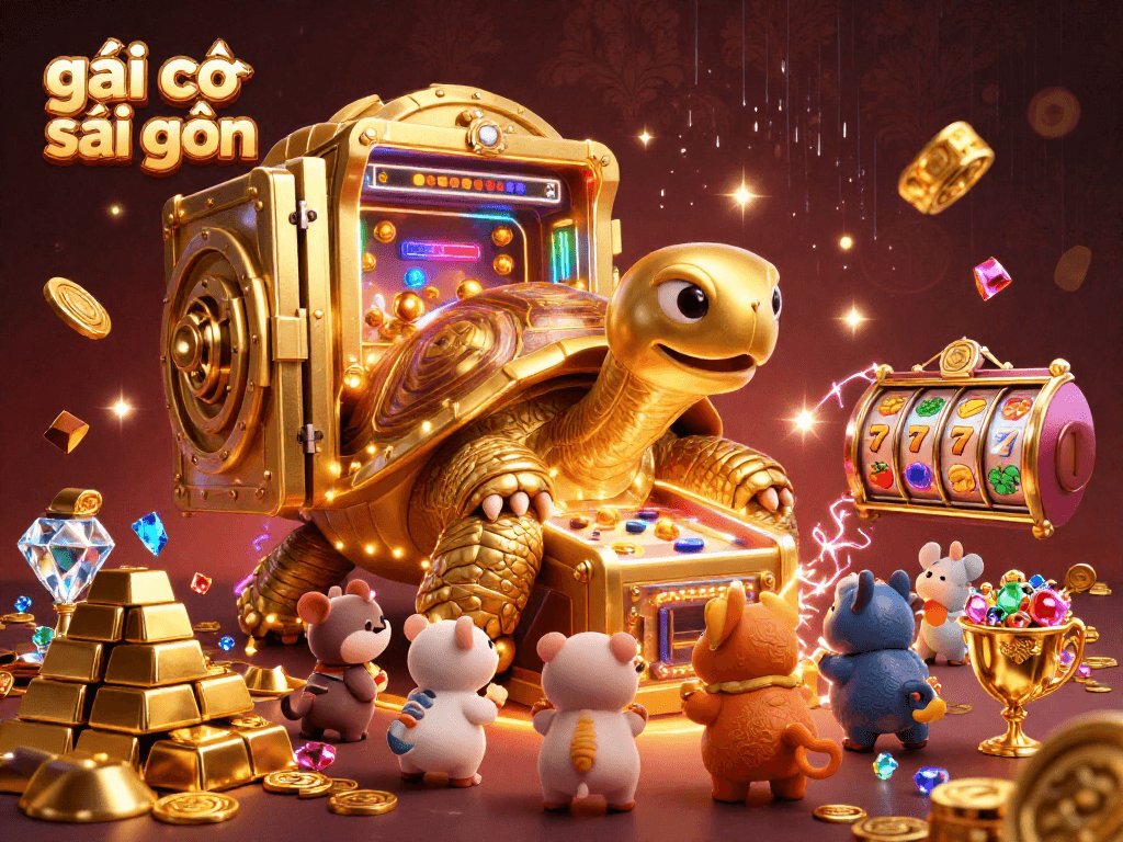 Engage with the vibrant gambling scene of gái gọi sài gòn featuring vivid slot machines and treasures.