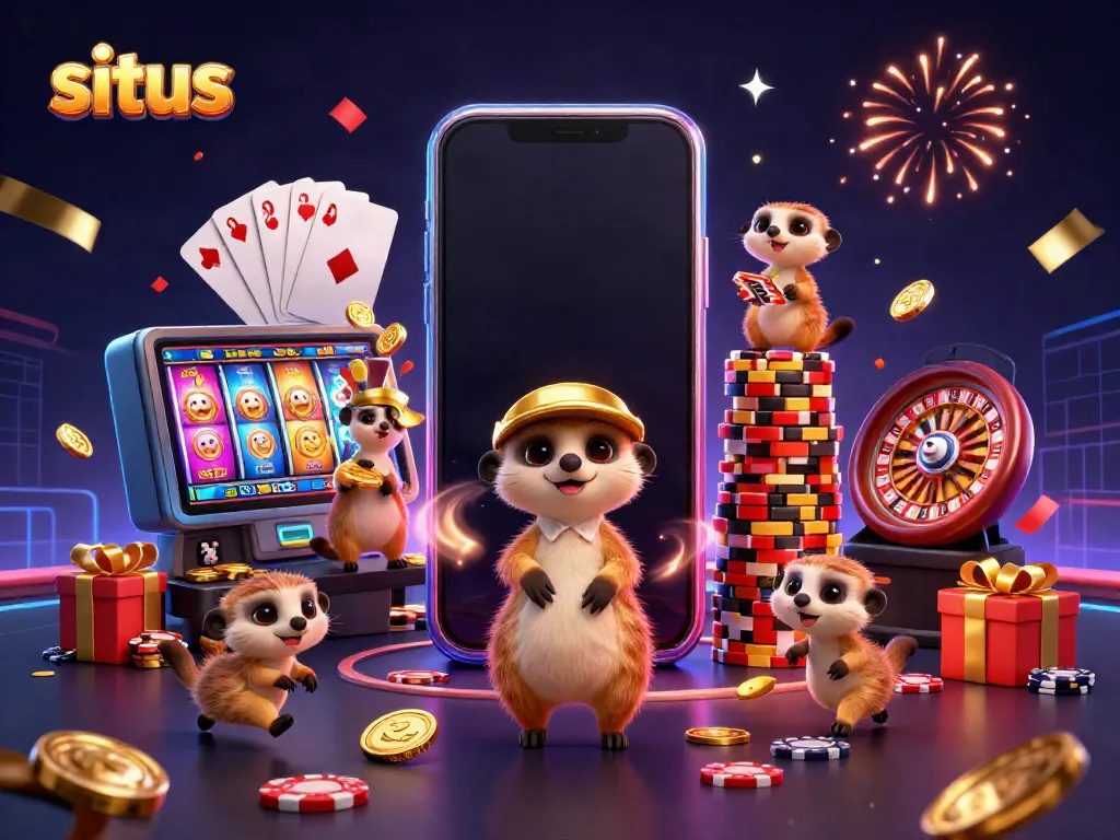 Engage with the dynamic casino scene featuring meerkats and colorful slots on site for an exciting gambling experience