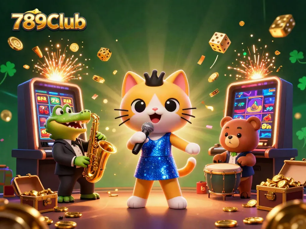 Experience the vibrant world of 789Club with captivating casino characters and dazzling game elements.