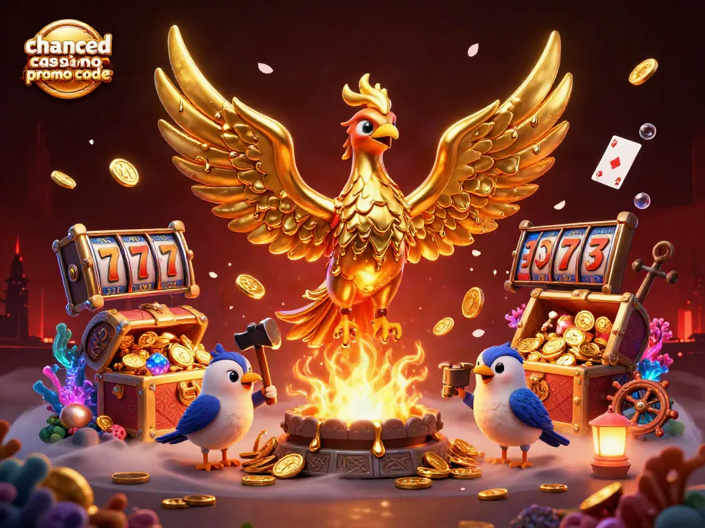 Engage with Chanced Casino promo code for bonuses while enjoying a vibrant 3D casino scene.