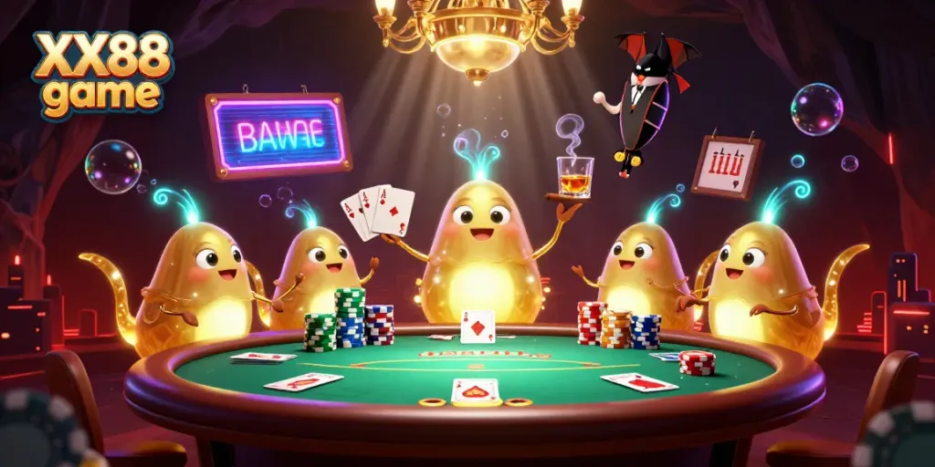 Experience the thrill of XX88 game with illuminated glowworms in a vibrant casino scene.