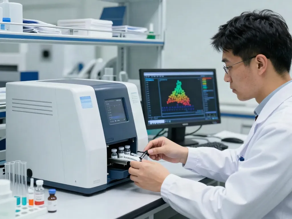 NAD+ peptide analysis in a professional lab with HPLC equipment.