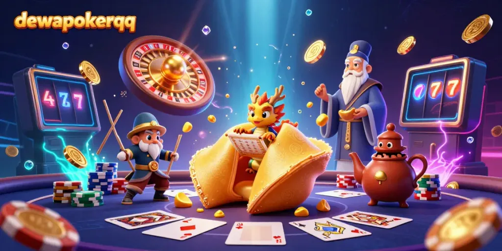 Experience exciting poker action with dewapokerqq, featuring vibrant characters and dynamic game elements.