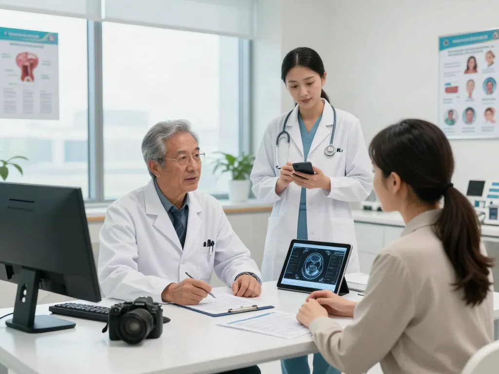 Consultation with esophageal cancer specialists UAE in a modern medical facility.