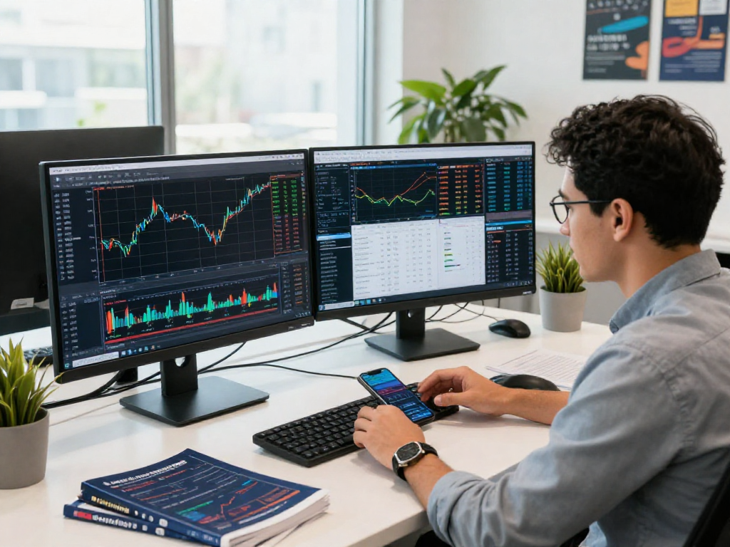 交易者在分析MetaTrader 5的市场数据，显示动态交易和市场洞察。