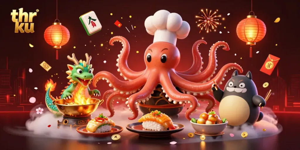 Enjoy thrilling thrills at thr ku with a vibrant casino scene of cartoon characters celebrating