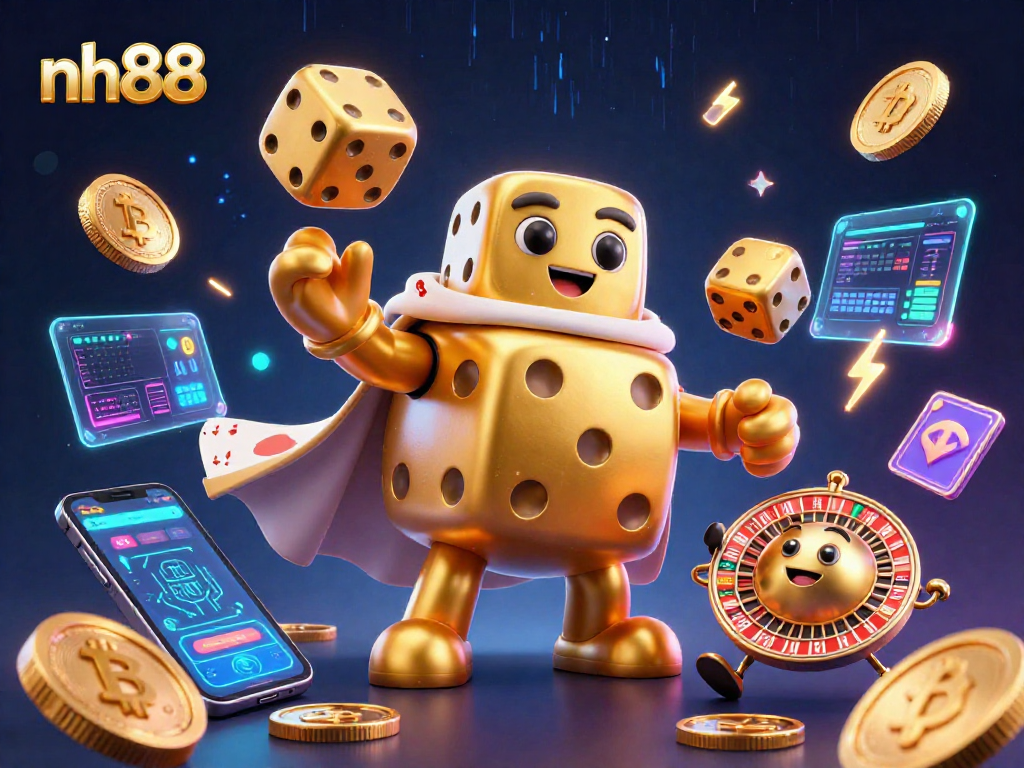 Experience thrilling gaming action with nh88's dynamic golden dice and crypto elements.