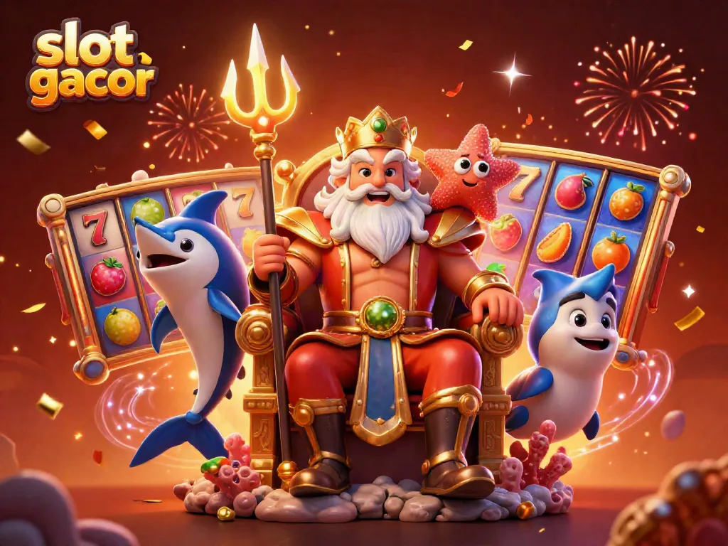 Gambarkan slot gacor dengan simbol era keemasan dan mahkota yang dikelilingi oleh slot gulungan.