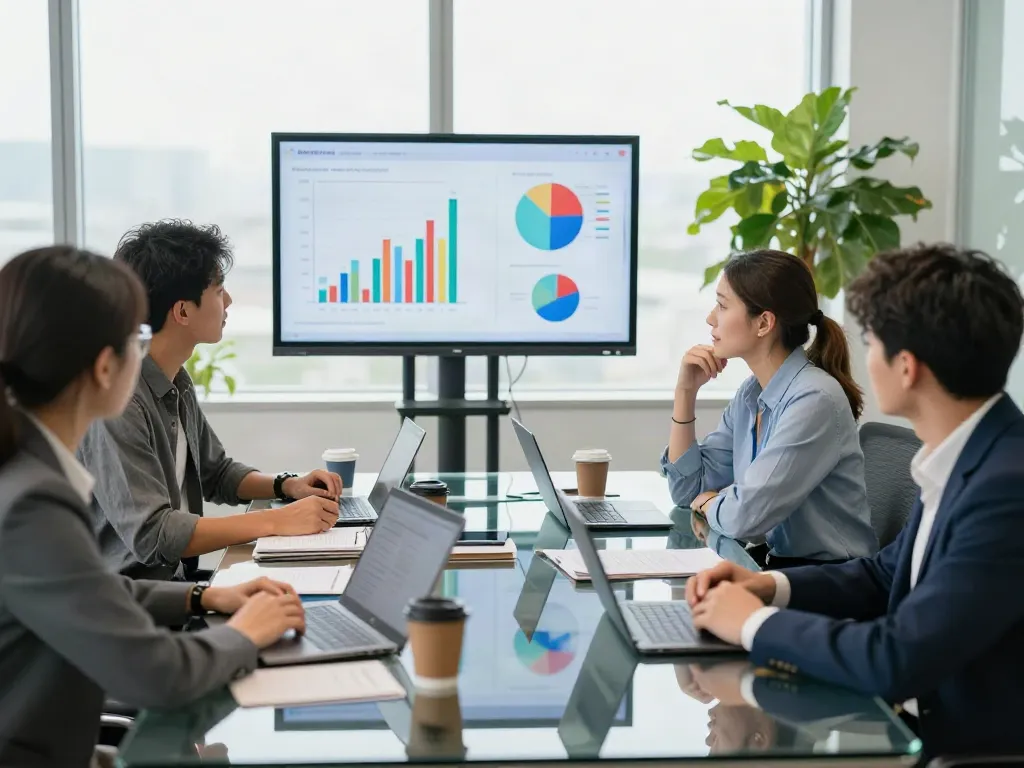 Collaboration scene showcasing Lead Roedl's advisory team working strategically in a modern office.