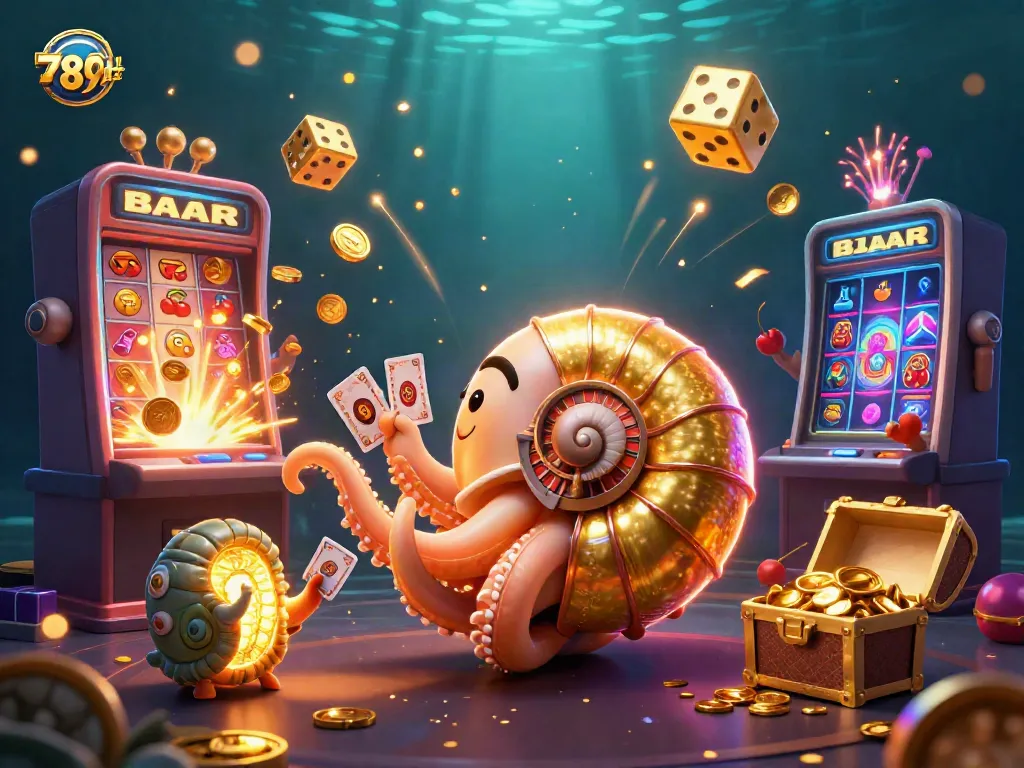 Experience thrilling gameplay at 789CLUB with vibrant characters and casino elements in a dynamic scene.