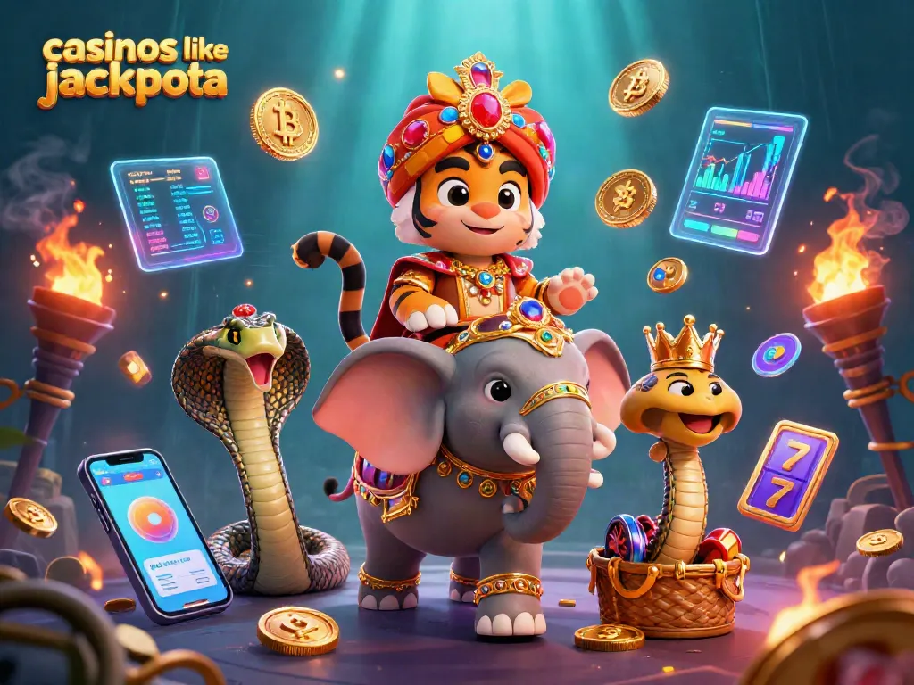 Engage with top casinos like jackpota featuring a vibrant 3D scene with characters and slots