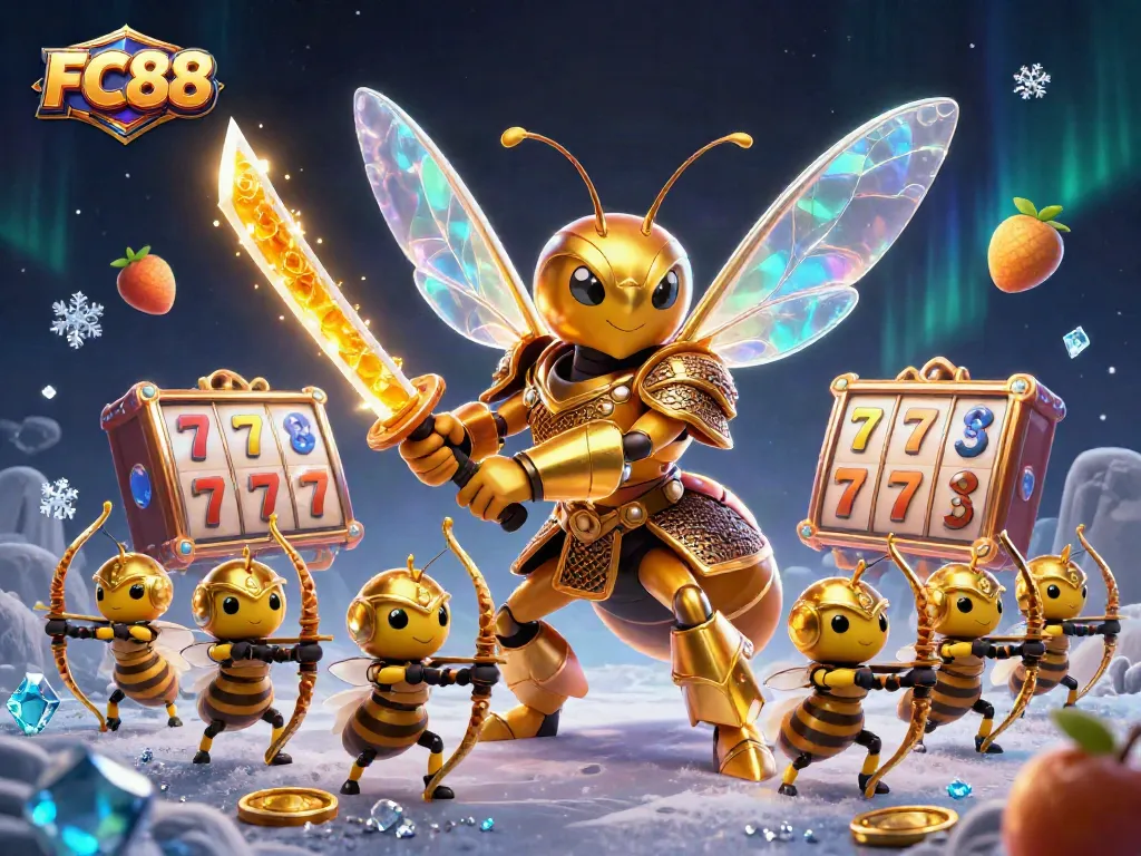 FC88 showcases exciting slot gameplay with a golden hornet and dynamic jackpot elements.
