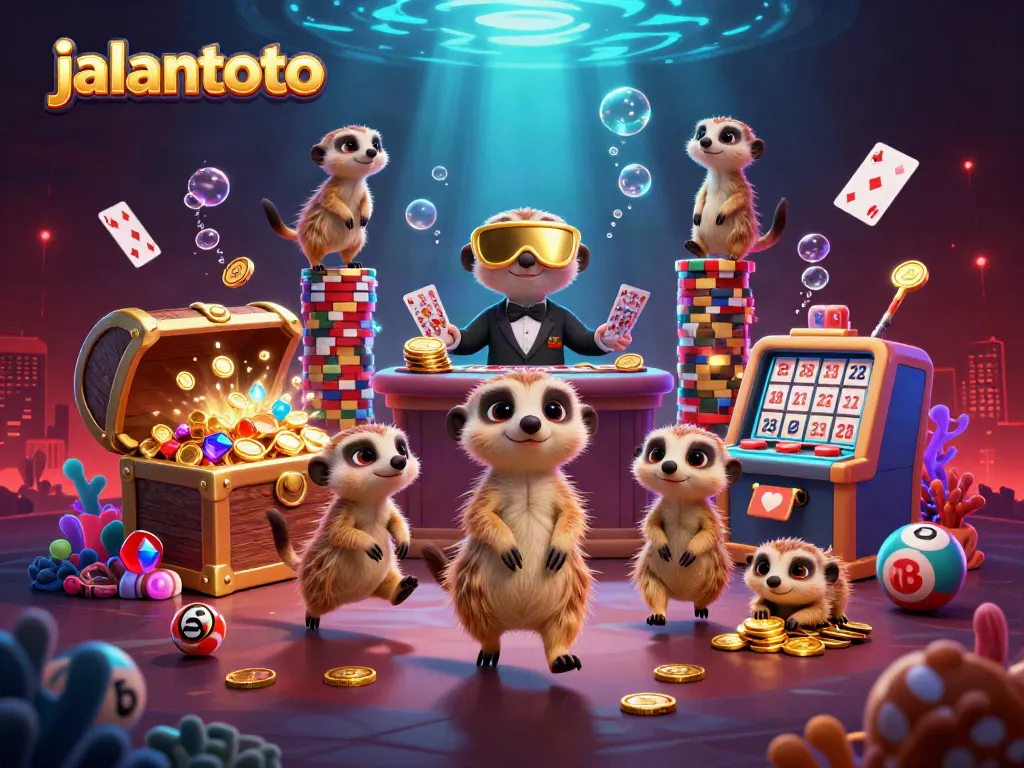 Permainan jalantoto dengan koloni meerkat yang mengelola kasino, menggunakan berbagai elemen perjudian.