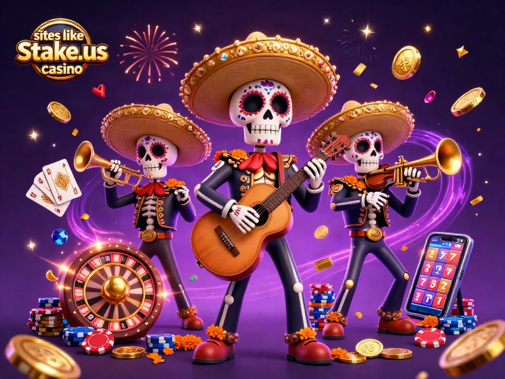 Experience the thrill at sites like stake.us casino with energetic mariachi skeletons celebrating wins!