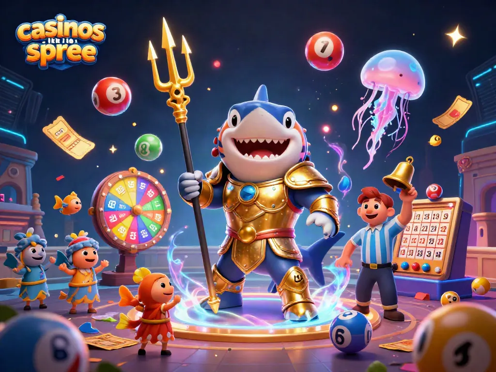 Engaging scene of casinos like spree showcasing a tiger shark and vibrant game elements to attract players.