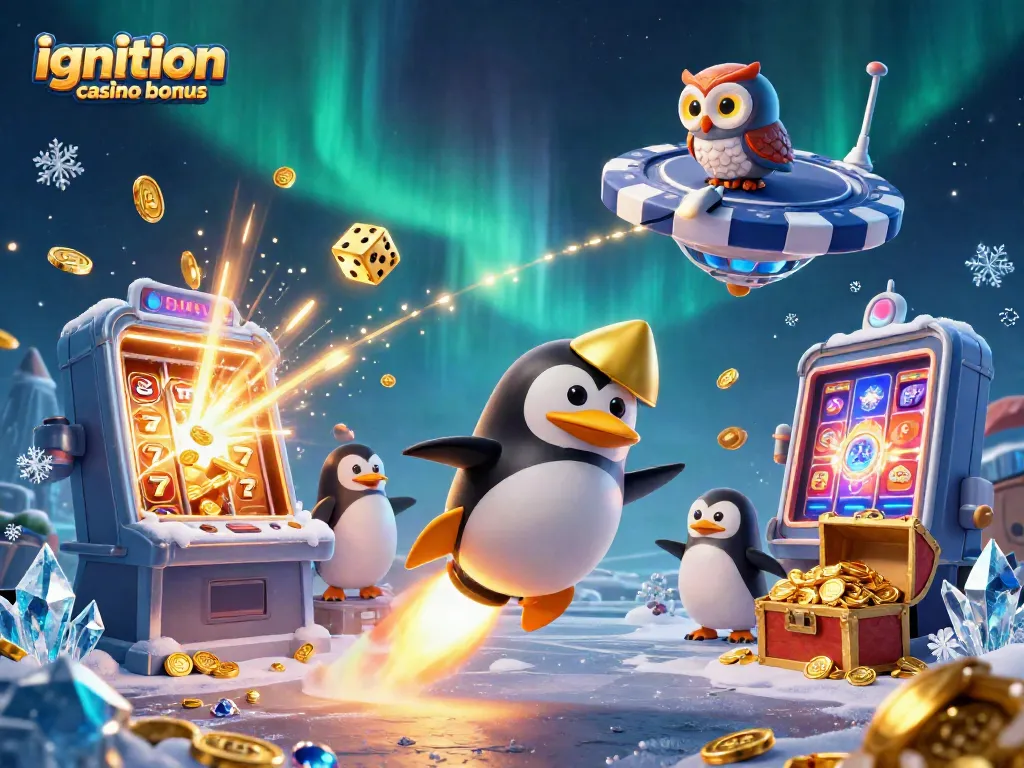 Engage with the ignition casino bonus by enjoying thrilling slots and vibrant gameplay, featuring a dynamic penguin rocket.