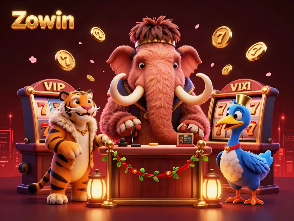 Zowin captivates with vibrant slot games and friendly mascots welcoming new players.