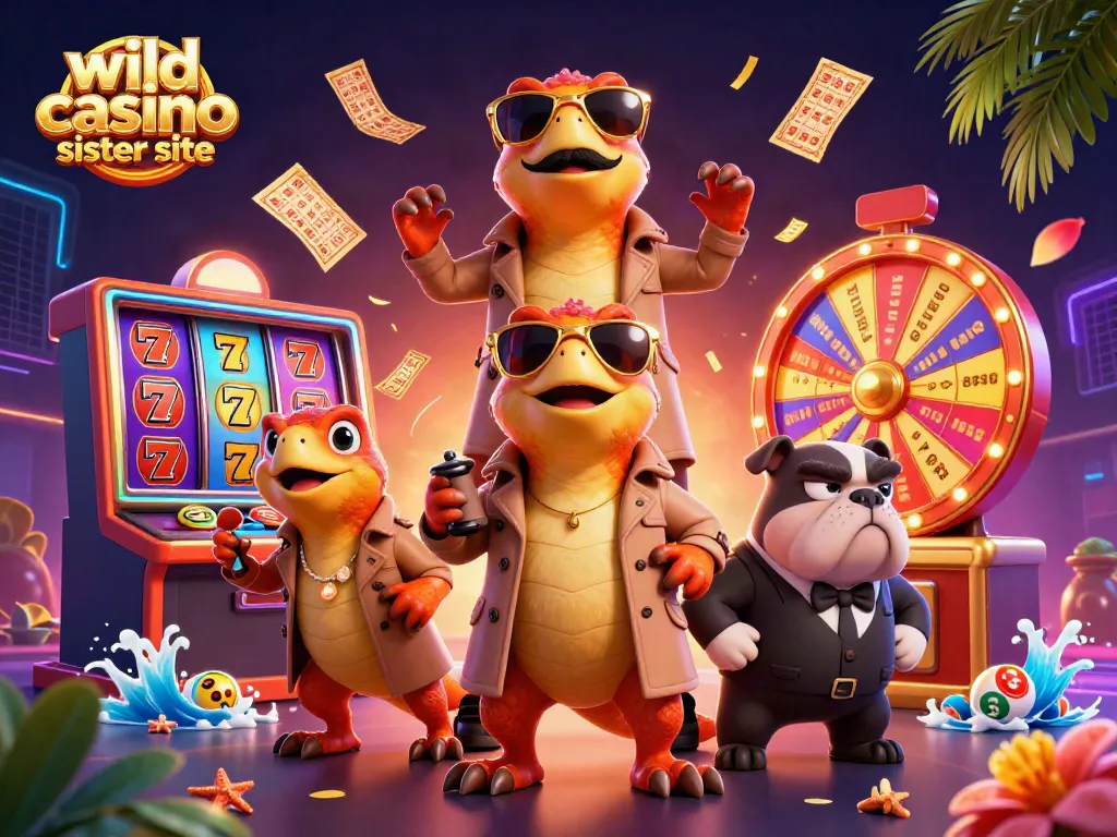 Engage with exciting gaming action at wild casino sister site with dynamic slot reels and vibrant elements.